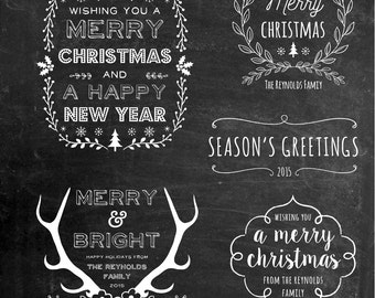 Photoshop Overlay Clipart - Chalk Clipart - Christmas Clipart - Photoshop Overlay - Photo Overlay - Rustic Clipart - Clip Art