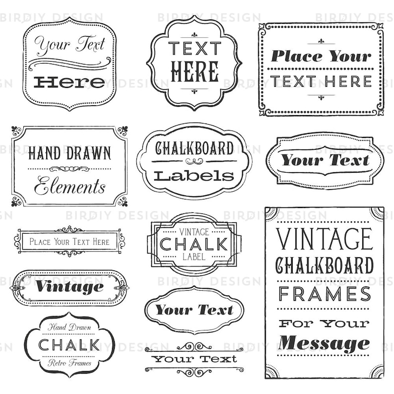 Rustic Frames Clipart Rustic Boho Clipart Vintage Frames Etsy