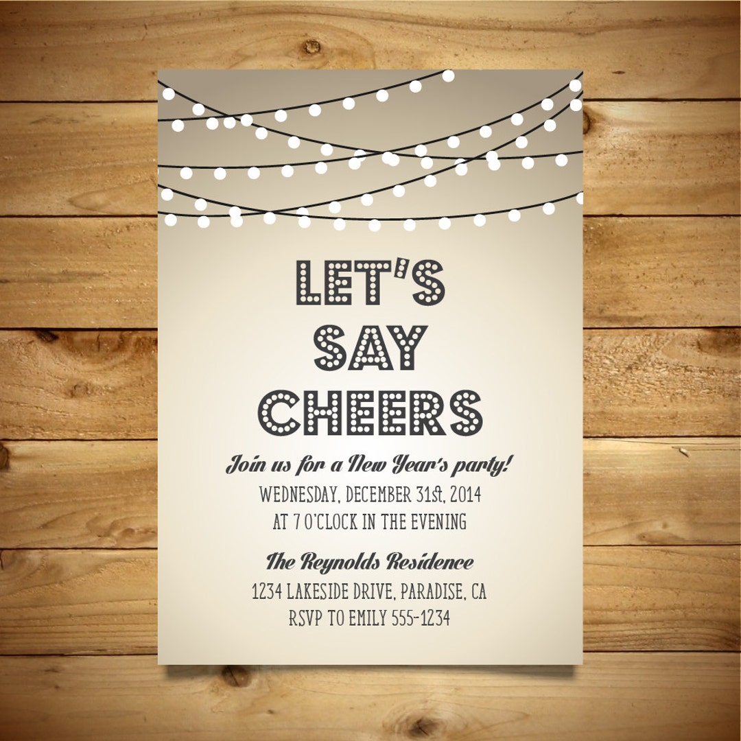 Printable New Year's Party Invitation - Vintage Style Holiday Template ...