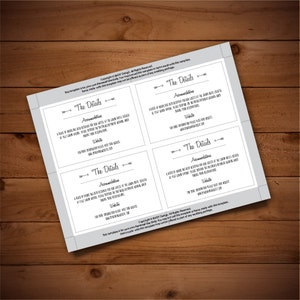 Printable Info Card - Info Card Template - DIY Wedding Template ...