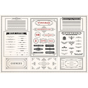 Vintage Frames - Border Clipart - Frame Clipart - Wedding Clipart - Vintage Frame Clipart - Photoshop Overlay - Digital Download