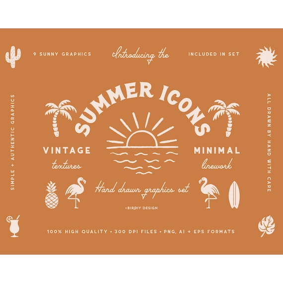 Sommer Clipart Icon Set - Strand Clipart - Urlaub Clipart - Sonne,  Brandung, Palme, Flamingo, Ananas, Kaktus, Cocktail - Direkter Download -  Etsy.de
