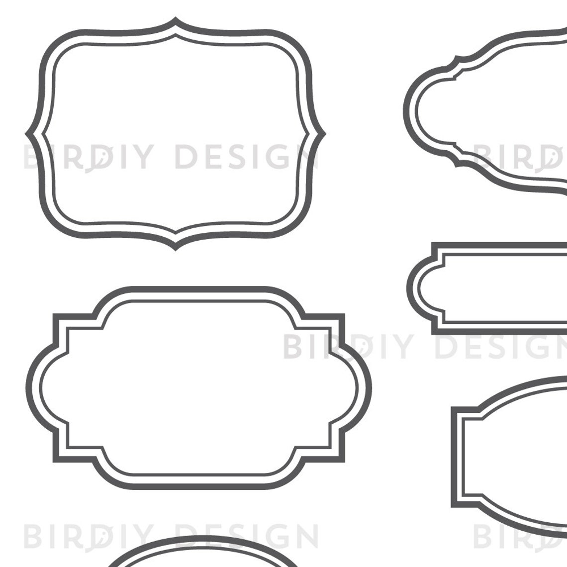 Vintage Frames Clip Art Set - Frames With Solid Lines - Vector EPS and ...