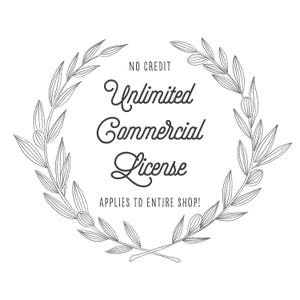 Clipart Commercial License - Extended License - Unlimited Commercial License - Commercial License No Credit - Clipart - Instant Download
