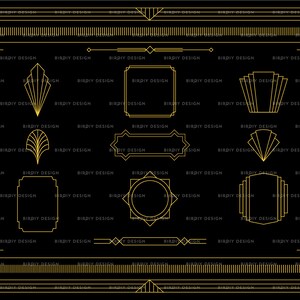 Art Deco Clipart Clip Art Clipart Gatsby Wedding Clipart Seamless Pattern Digital Papers Instant Download Commercial Use image 2