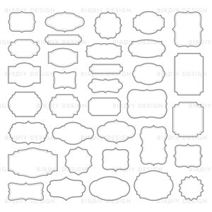 Conjunto de clipart de molduras vintage - Clipart Boho rústico - EPS PNG e Photoshop Brush - Download instantâneo - Recursos de design gráfico