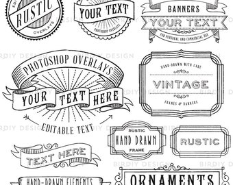 Photoshop Clipart Overlay - Vintage Frames - Wedding Overlay - Vintage Frame Clipart - Photoshop Overlay - Photo Overlay - Photoshop Brush