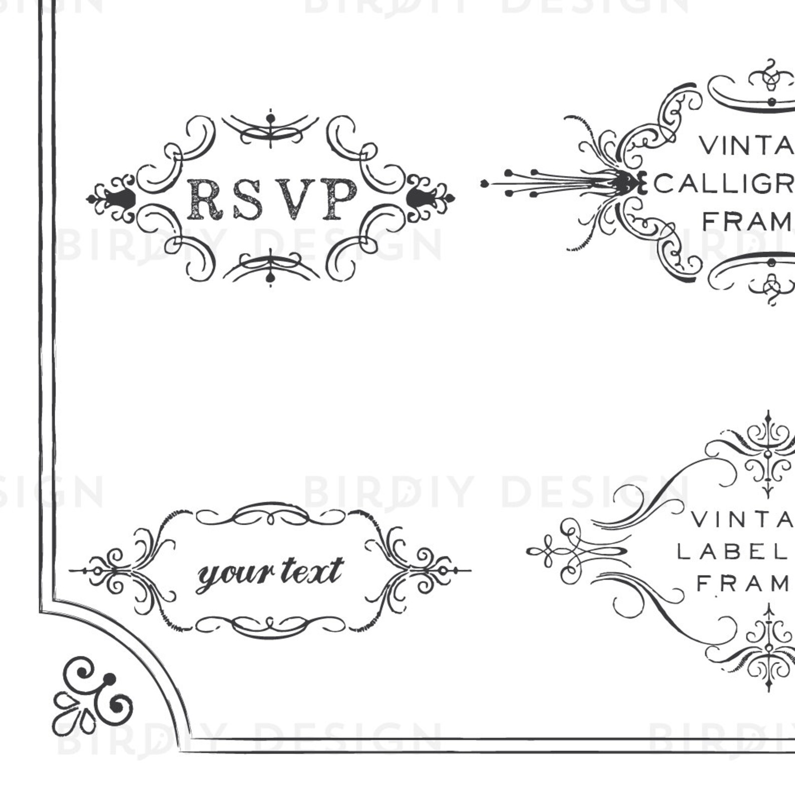 Rustic Frames Clipart Wedding Frame Clipart Rustic Clipart - Etsy