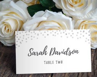 Printable Place Card Template - Placecard Template - DIY Placecard - Name Card Template - Instant Download - Confetti Collection
