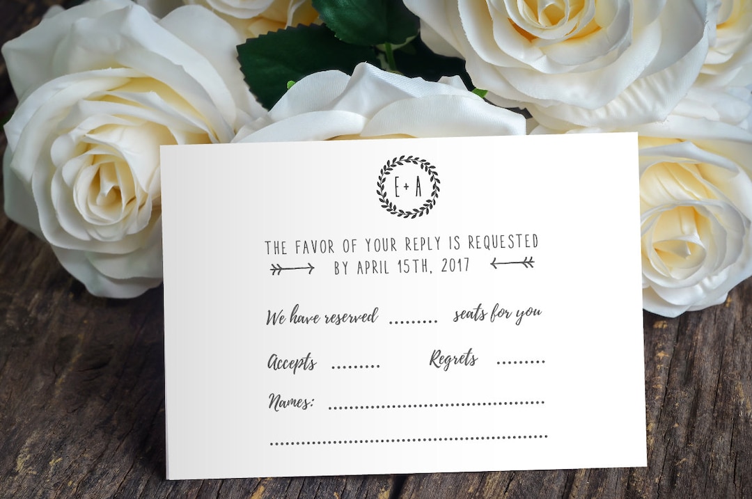 RSVP - DIY Wedding Template - RSVP Template - Rustic Wedding ...