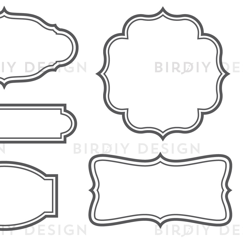Vintage Frames Clip Art Set - Frames With Solid Lines - Vector EPS and ...
