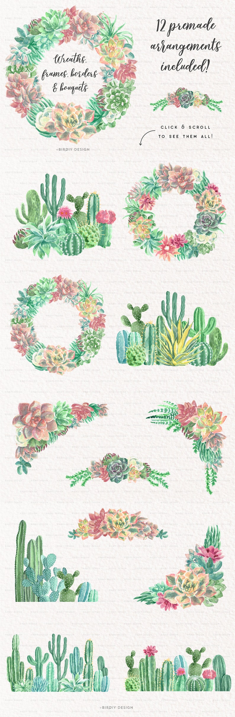 Desert Wedding Watercolour Southwest Wedding Watercolor Wreath Watercolor Flowers Greenery Clipart Watercolor Cactus Clip Art