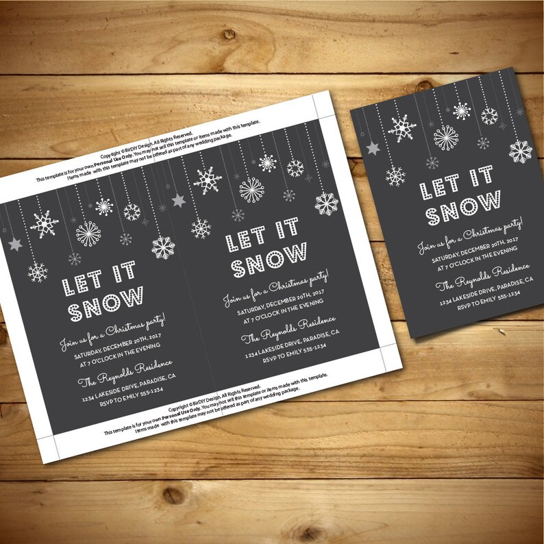 Christmas Party Invitation Printable Vintage Chalk Style | Etsy