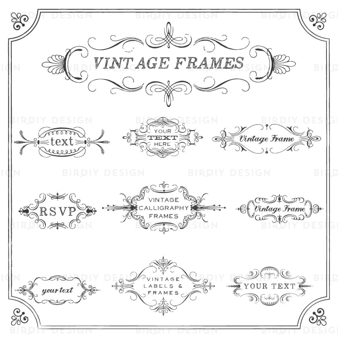 Rustic Frames Clipart - Wedding Frame Clipart - Rustic Clipart - Boho ...