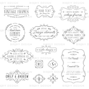Photoshop Clipart Overlay - Wedding Overlay - Wreath Clipart - Vintage Frame Clipart - Photoshop Overlay - Photo Overlay - Monogram