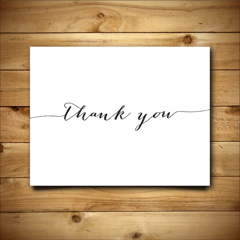 Printable Thank You Card Chalkboard Hand Lettered Design - Etsy