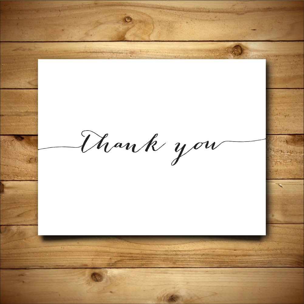 Printable Thank You Card Chalkboard Hand Lettered Design - Etsy