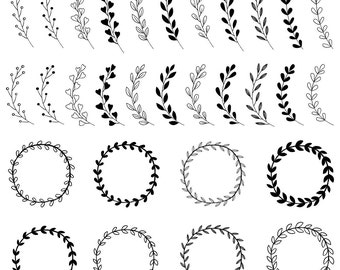 Rustic Wedding Clipart Bundle - Wreaths & Floral Graphics - Rustic Boho Clipart - Rustic Clipart - Boho Clipart - Woodland Clipart - AI PNG