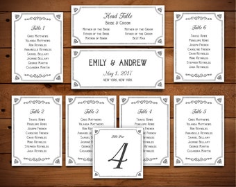 Seating Chart Template - Table Number - DIY Wedding Seating Chart - Find Your Seat - Printable Seating Plan - Hyacinth Collection