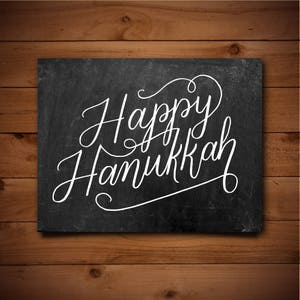 Carte Hanukkah imprimable - Happy Hanukkah - Carte de vacances - Joyeuses Fêtes - Carte Hanukkah tableau - Carte Chanukah - Téléchargement instantané