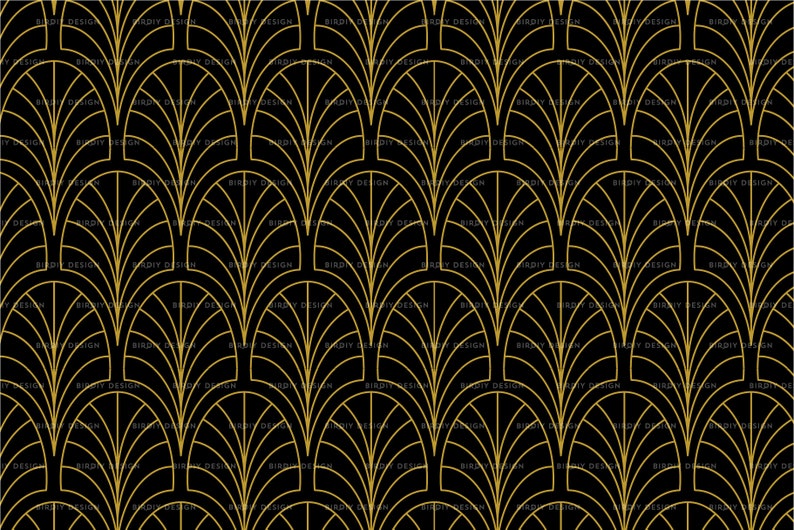 Art Deco Clipart Clip Art Clipart Gatsby Wedding Clipart Seamless Pattern Digital Papers Instant Download Commercial Use image 7