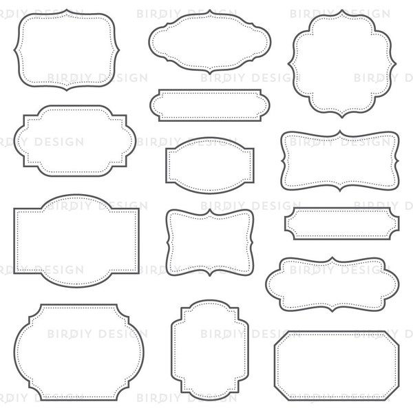 Rustic Frames Clipart - Wedding Frame Clipart - Rustic Clipart - Boho Clipart - Clip Art - EPS, PNG & Photoshop Brush - Instant Download