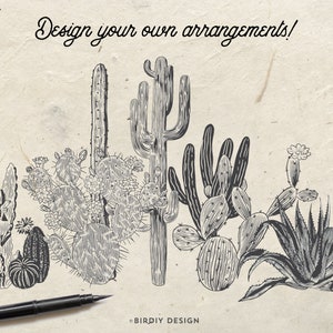 Succulent Clipart Cactus Clip Art Desert Clipart Vintage Botanical Clipart Greenery Clipart Instant Download Commercial Use image 3