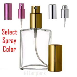 New Refillable Perfume Spray Empty Glass Bottle Atomizer Flat/Rectangular Bottle 1 oz. , 2 oz. or 3.4 oz.
