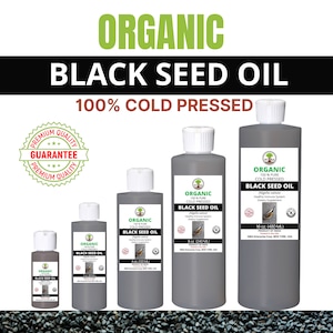Black Seed Oil (Nigella Sativa), Pure and Natural, Black Cumin Seed Cold Pressed