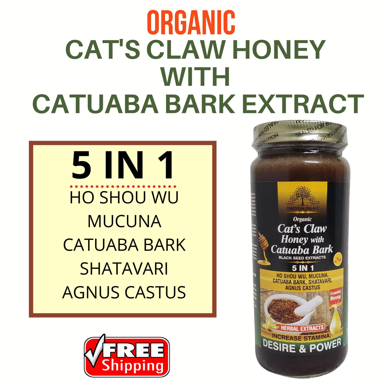 Cats Claw Honey With Catuaba Bark by Essential Palace Etsy