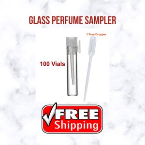 1 ML, Empty Perfume Sample Glass Vials Bottles, fragrance Sampler Vial/Bottles 100 Vials