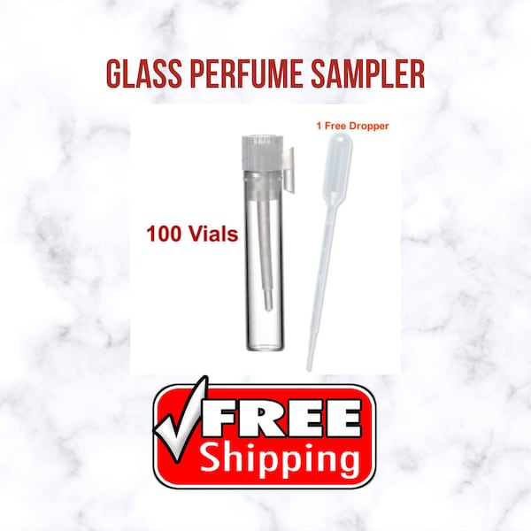 1 ML, Empty Perfume Sample Glass Vials Bottles, fragrance Sampler Vial/Bottles 100 Vials