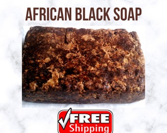 100% Natural Raw Hand Made Raw African Black Soap 4oz, 8 oz, 16 oz.