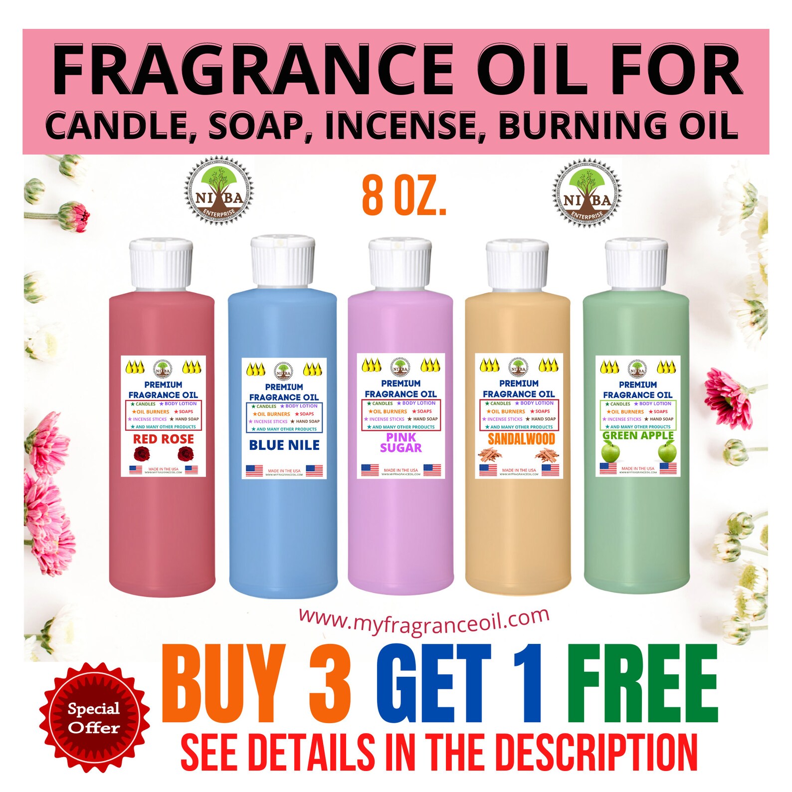 8 oz. Fragrance Candle oil Oil Burner Incense Stick Lotions Etsy