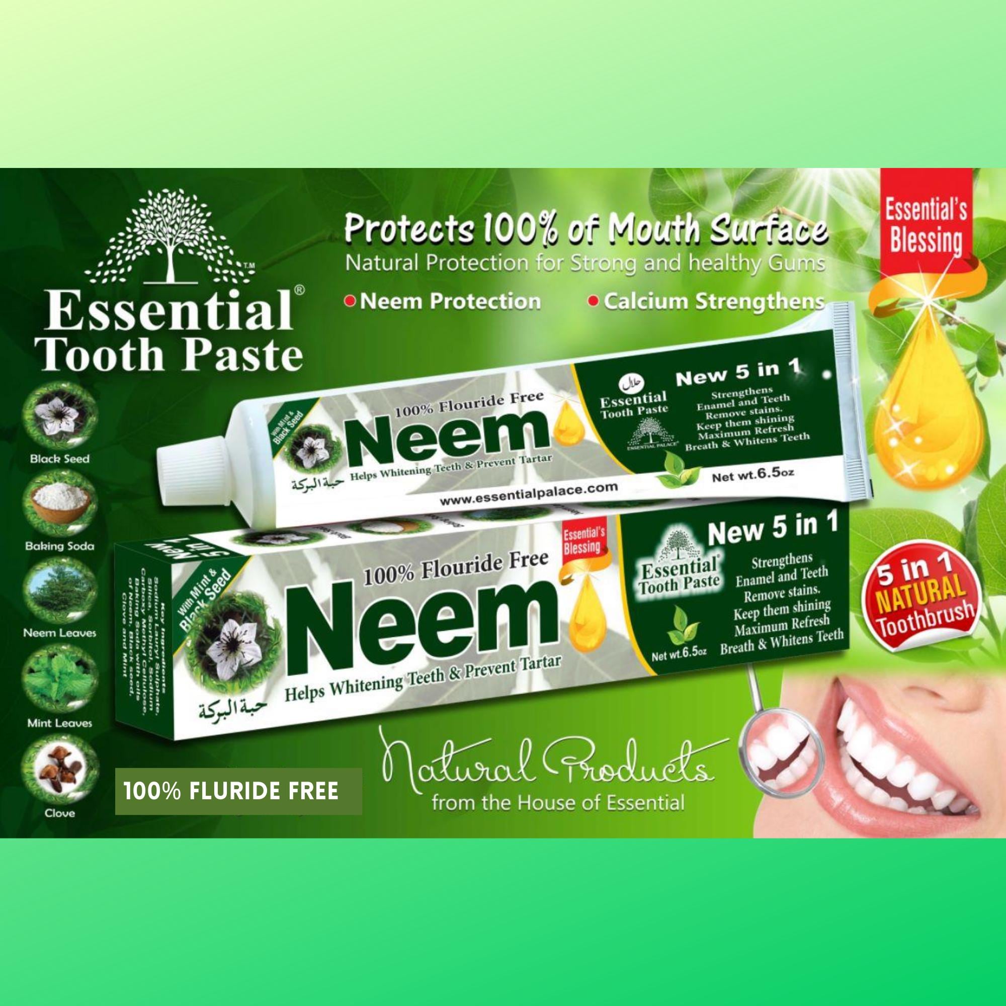 NEEM Toothpaste, Natural and Organic Ingredients, Fluoride Free ...