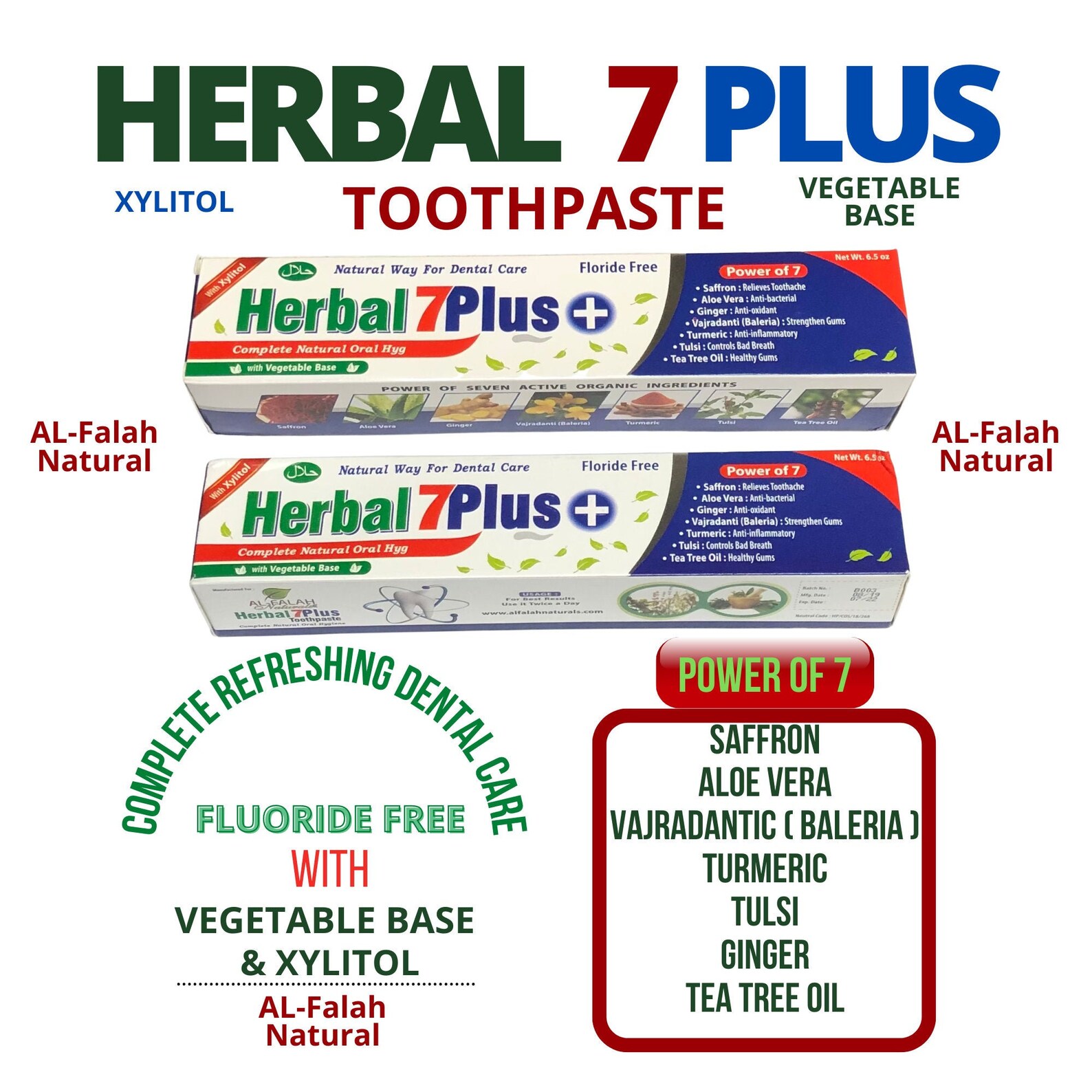 HERBAL 7 PLUS Toothpaste Vegetable Base with Xylitol for Etsy