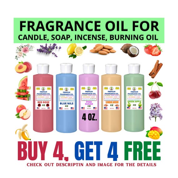 Strong Scented Fragrance Oil: Candle, Soap, Lotion, Incense - 4 oz