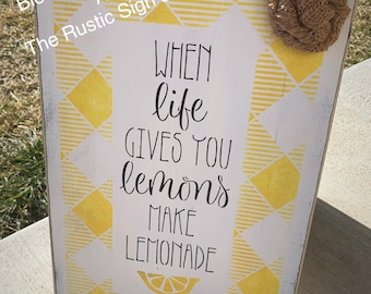 When life gives you lemons, lemon signs, lemon decor, farmhouse lemon decoration, lemon decoration, farmhouse kitchen decor, lemon lovers