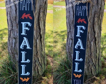 Primitive fall decor, happy fall y’all , welcome porch sign, fall porch sign, rustic porch sign, welcome fall porch sign, front porch