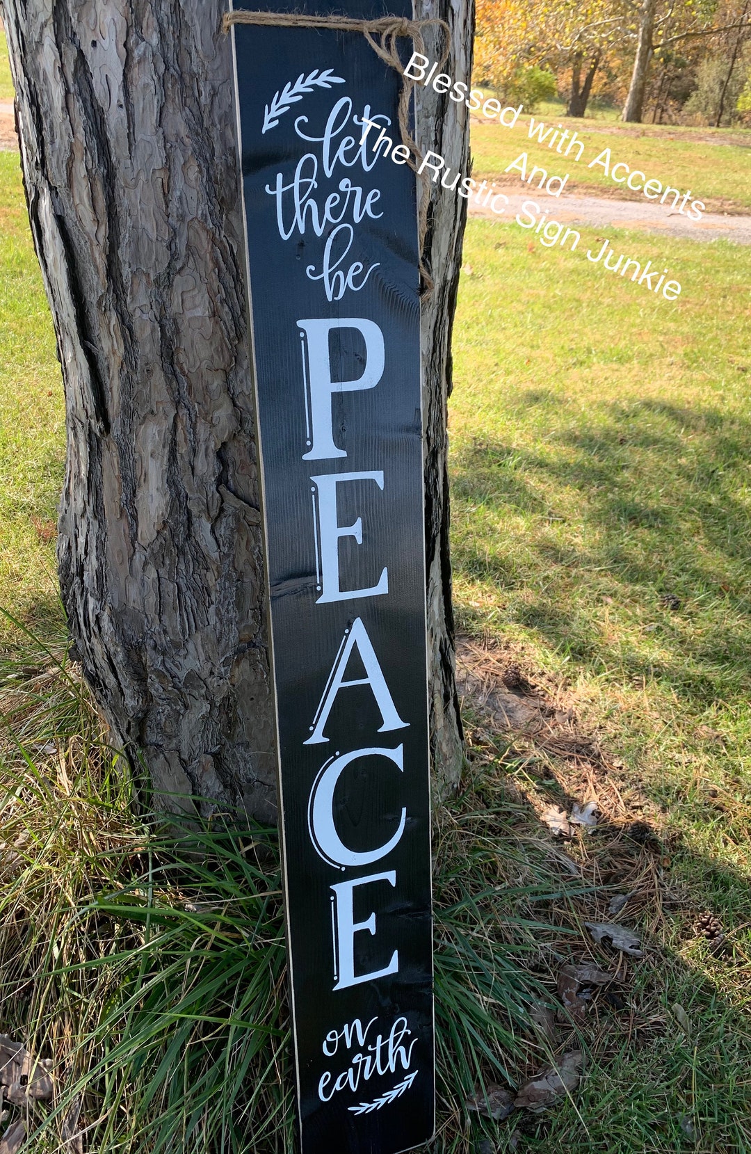 Primitive Christmas Decor, Let There Be Peace, Christmas Sign