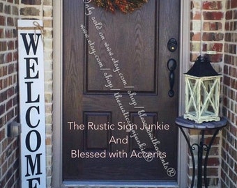 Large welcome signs, Rustic wood welcome signs, Welcome porch signs, Front porch decor, Rustic welcome signs, Front porch wood welcome signs