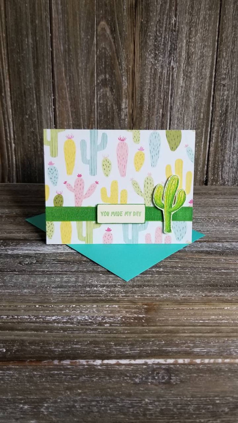 thinking of you card thank you card cactus card Any occasion cactus blank card card for friend- handmade blank card