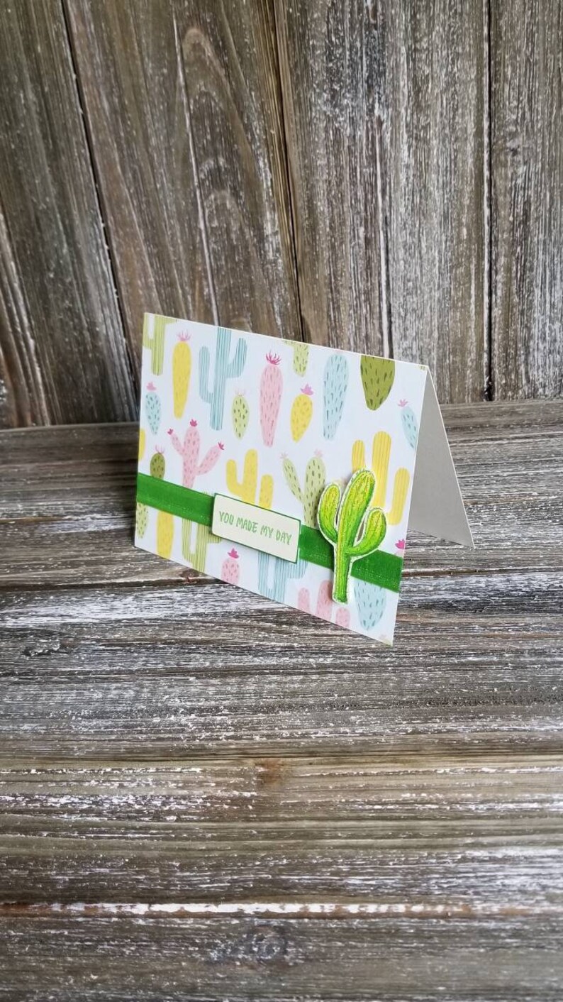 thinking of you card thank you card cactus card Any occasion cactus blank card card for friend- handmade blank card