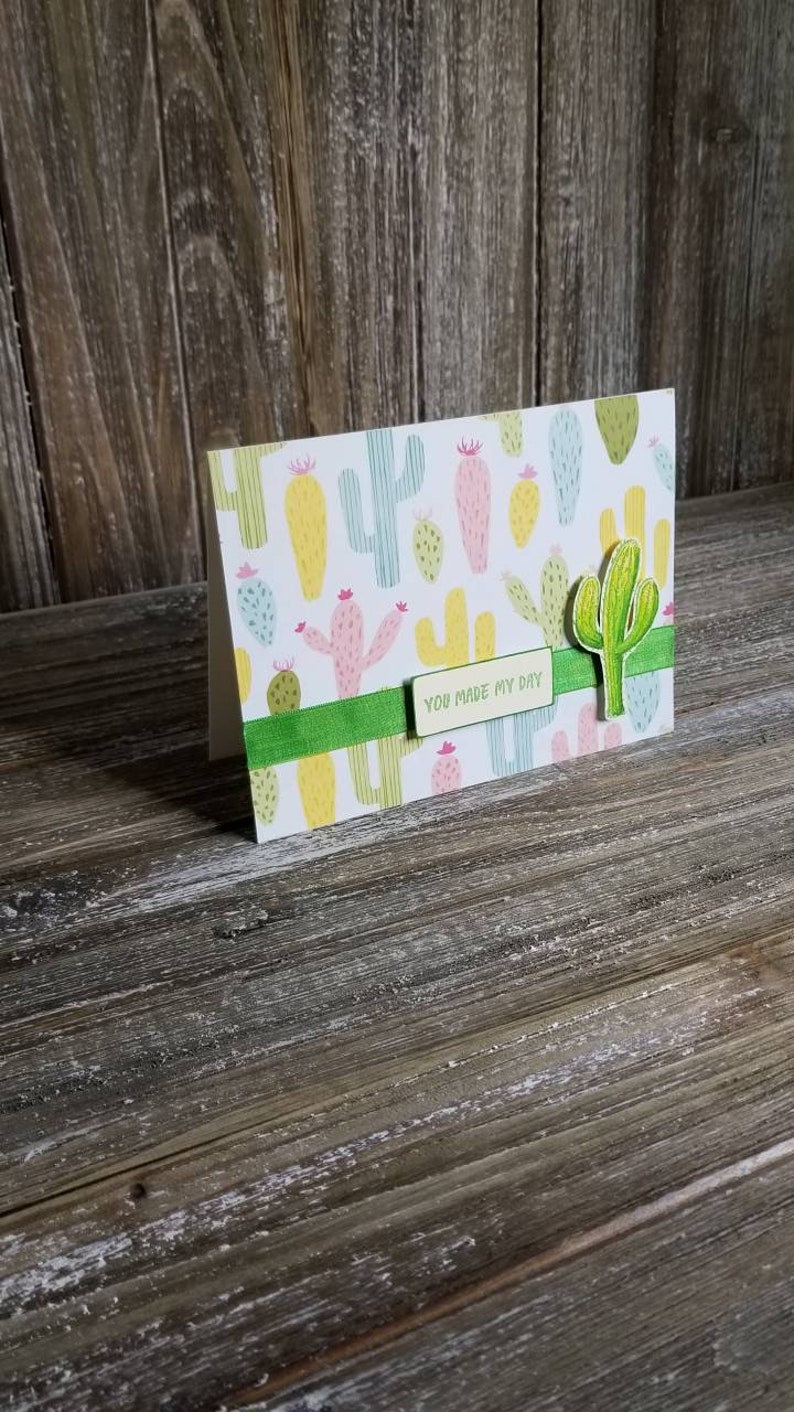 thinking of you card thank you card cactus card Any occasion cactus blank card card for friend- handmade blank card