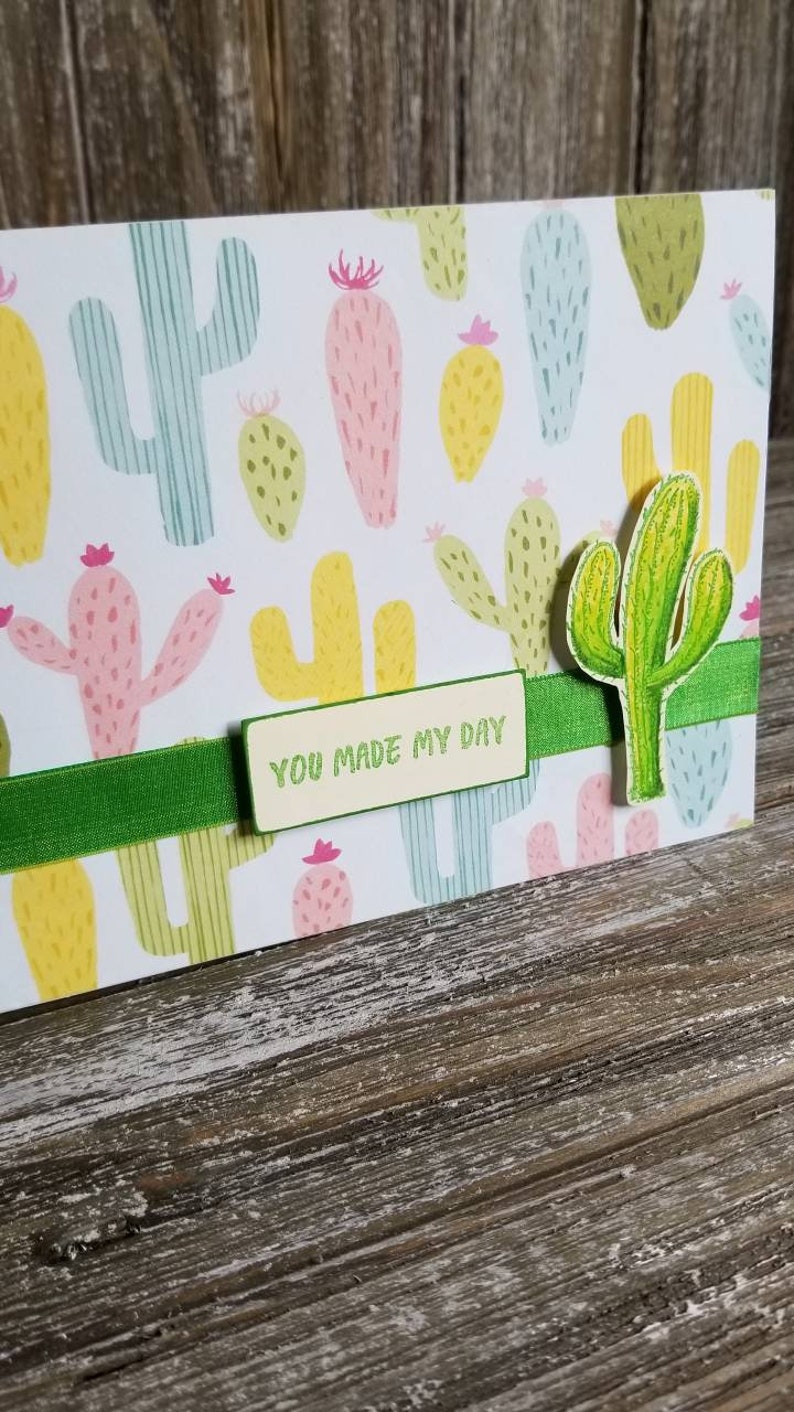 thinking of you card thank you card cactus card Any occasion cactus blank card card for friend- handmade blank card