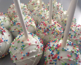 Rainbow Sprinkled Cake Pops: Baby Shower Party Favors