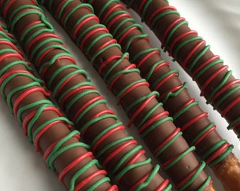 Christmas Chocolate Covered Pretzels & Oreos - Holiday Party Favors
