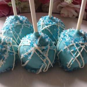 Baby Shower Cake Pops Blue Party Favors Baptism Party Favors Cinderella Party Favors Frozen Party Favors Blue Wedding Favors Cake Pops image 3