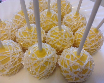 Yellow Cake Pops: Baby Shower, Wedding, Party Favors (Set of 12)