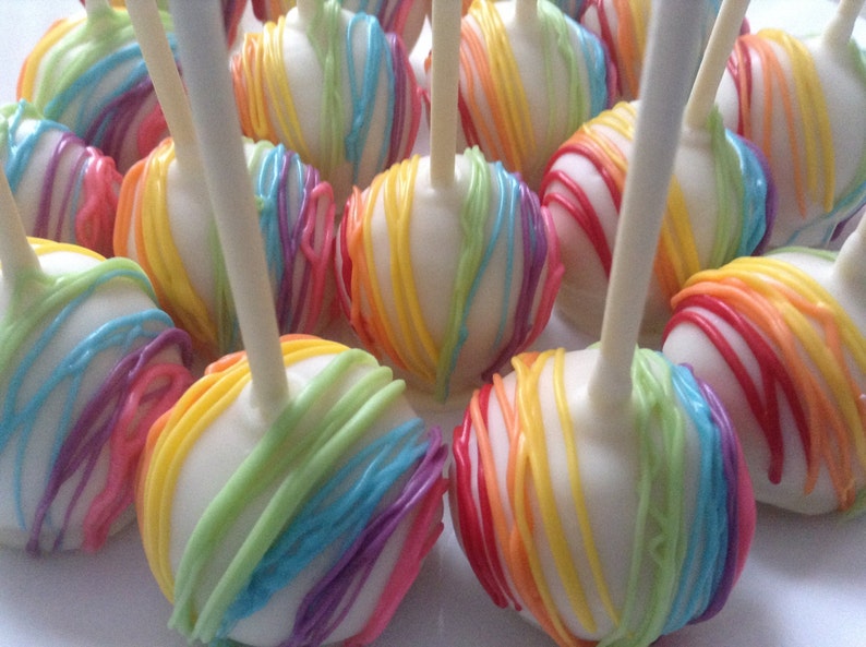 Rainbow Cake Pops Baby Shower Favors Paint Theme Party Favors Rainbow Theme Party Favors Birthday Party Favors My Little Pony Party Favors image 1